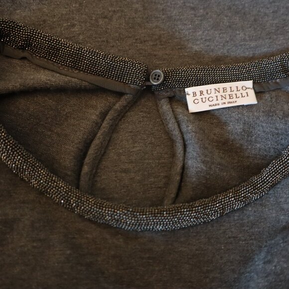 Brunello Cucinelli Monili Sweatshirt Gray Drop Shoulders Relax Cotton Size XXL - Picture 8 of 9